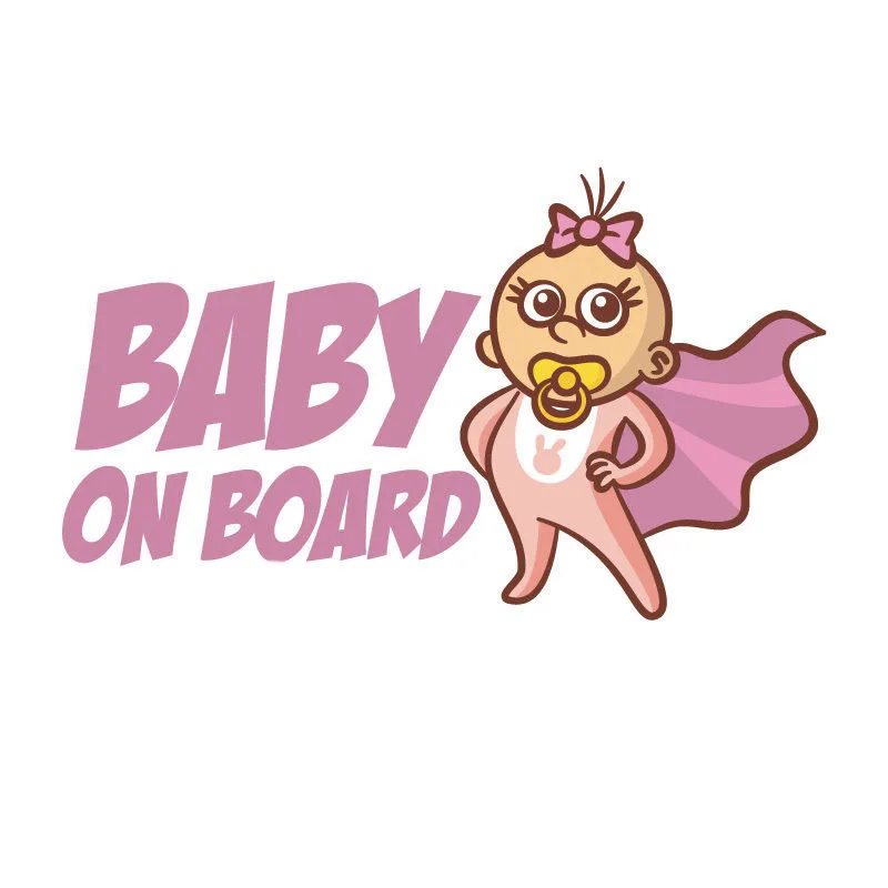 

Car Sticker Funny Styling Lovely Girl Baby on Board Mark Warning Cover Scratch Accessories Reflective PVC Decal,15cm*8cm