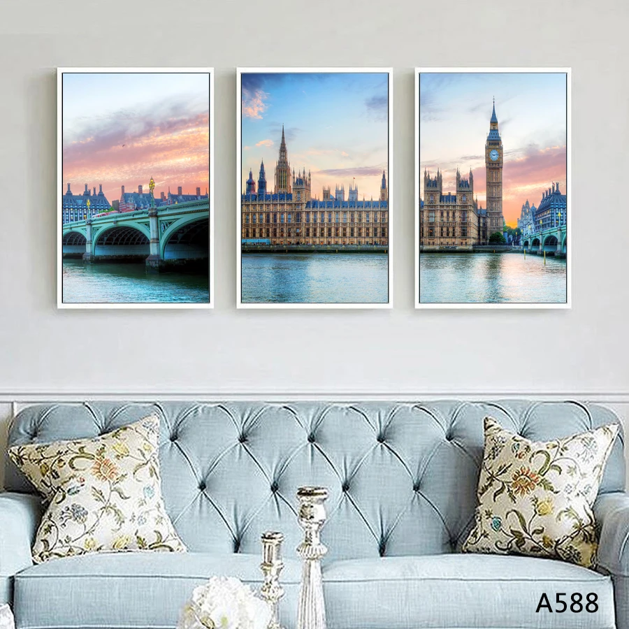 

Architectural Landscape Frameless Decorative Painting Nordic Style Oil Painting Poster Wall Art Printing Home Decoration