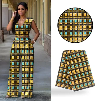 

Latest African Fabric Ankara Wax Textile/Kitenge/Pagnes for African dress 100% Cotton 6 yards Y-503