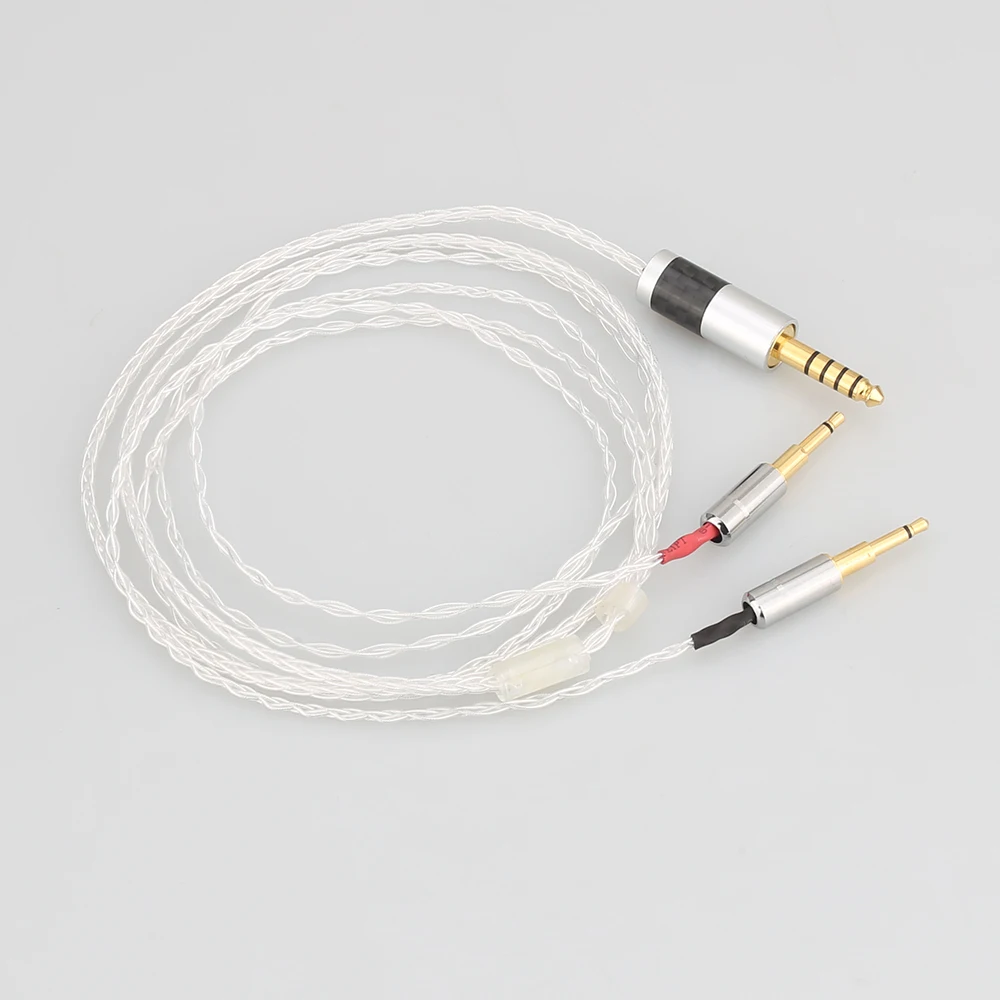 Free shipping 4 4mm 8core Silver Plated Headphone Upgrade Cable for HE1000 HE400S HE560 Oppo PM 1 PM 2