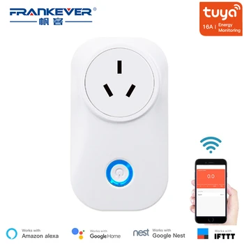 

FrankEver 16A Australia Smart Plug Power Monitor AU WIFI Socket Voice Control Work with Alexa Google Home