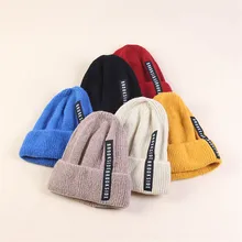 Женские шапки Корейские дикие алфавитные лоскутные шерстяные вязаные шапки осенние и зимние уличные теплые наушники модные шапки унисекс