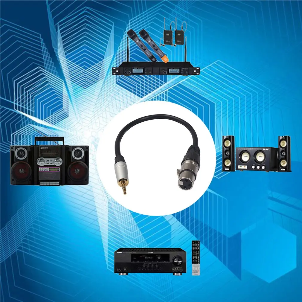 Черный Xlr 3-контактный разъем для 3,5 мм 1/" Trs мужской металлический аудио разъем кабель анти-износ адаптер 0,3 м 3,5 мм xlr адаптер Dropship