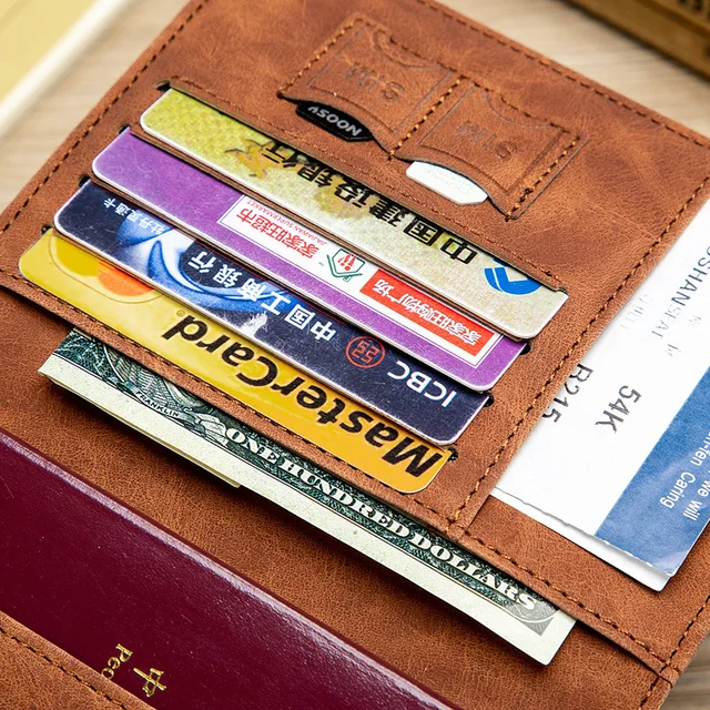 2020 Women Men RFID Card Holder Multi Function Vintage ID Bank Card Bag PU Leather Wallet