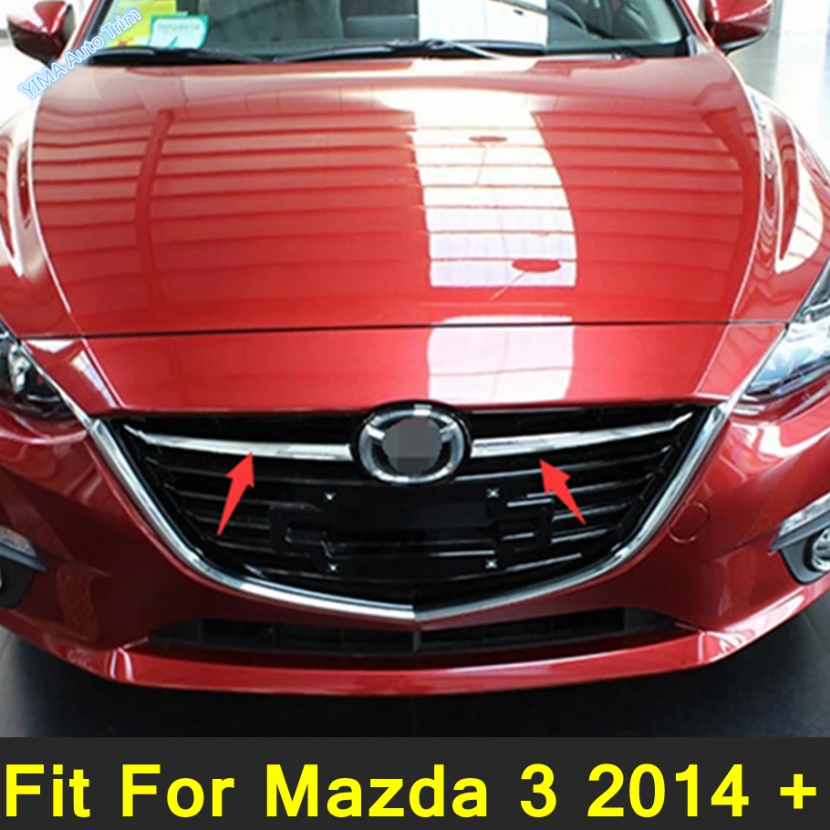 

Lapetus Front Center Radiator Grille Mouldings Cover Trim Strips Red / Shiny Style Fit For Mazda 3 2014 2015 2016 Auto Accessory