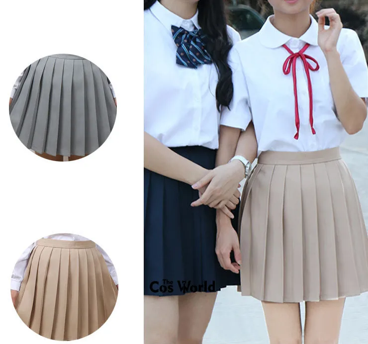 XS-3XL 17 Colors Girl's Japanese Summer High Waist Pleated Skirts For JK School Uniform Students Cloths 6