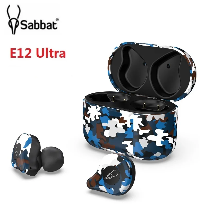 Оригинальные наушники Sabbat E12 Ultra камуфляжные TWS Bluetooth V5.0 aptX беспроводные