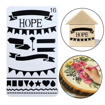 

12 pcs Journal Stencil Set DIY Hollow Drawing Template Lace Ruler Reusable PET Stencils for Diary Scrapbooking Stamp Decorating