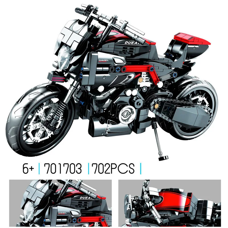 Масштабная техника мотоцикла строительный блок Ducati devil модель автомобиля