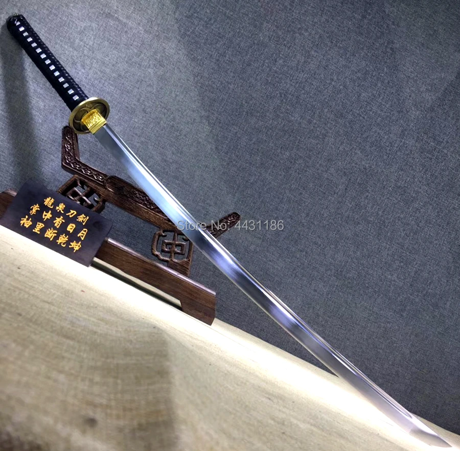 Hand-Forging Samurai Battle Knife Saber Full Tang High Carbon Steel Blade Sharp Cut Bamboo Japanese Dao Sword Katana