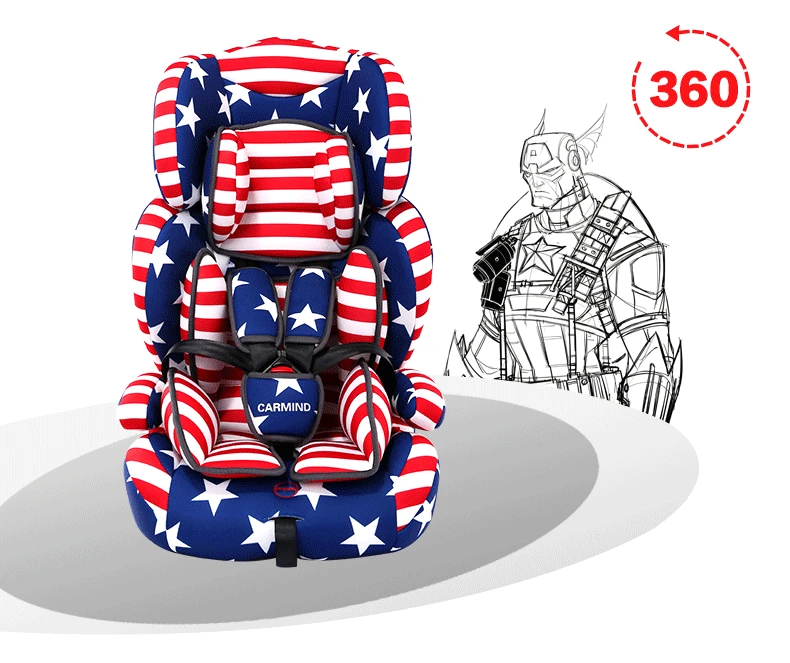 Sit and lie adjustable car safety seat for children 0-12 years old ISOFIX hard interface for one piece for approval