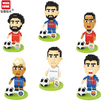 

WISEHAWK diamond children's educational toys assembled building blocks Barcelona Liverpool Real Madrid football figure series