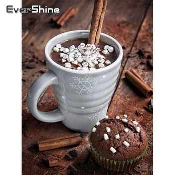 

Evershine Diamond Embroidery Mosaic Coffee Cup Picture Of Rhinestones Coffee DIY Diamond Painting Full Square Drill Needlework