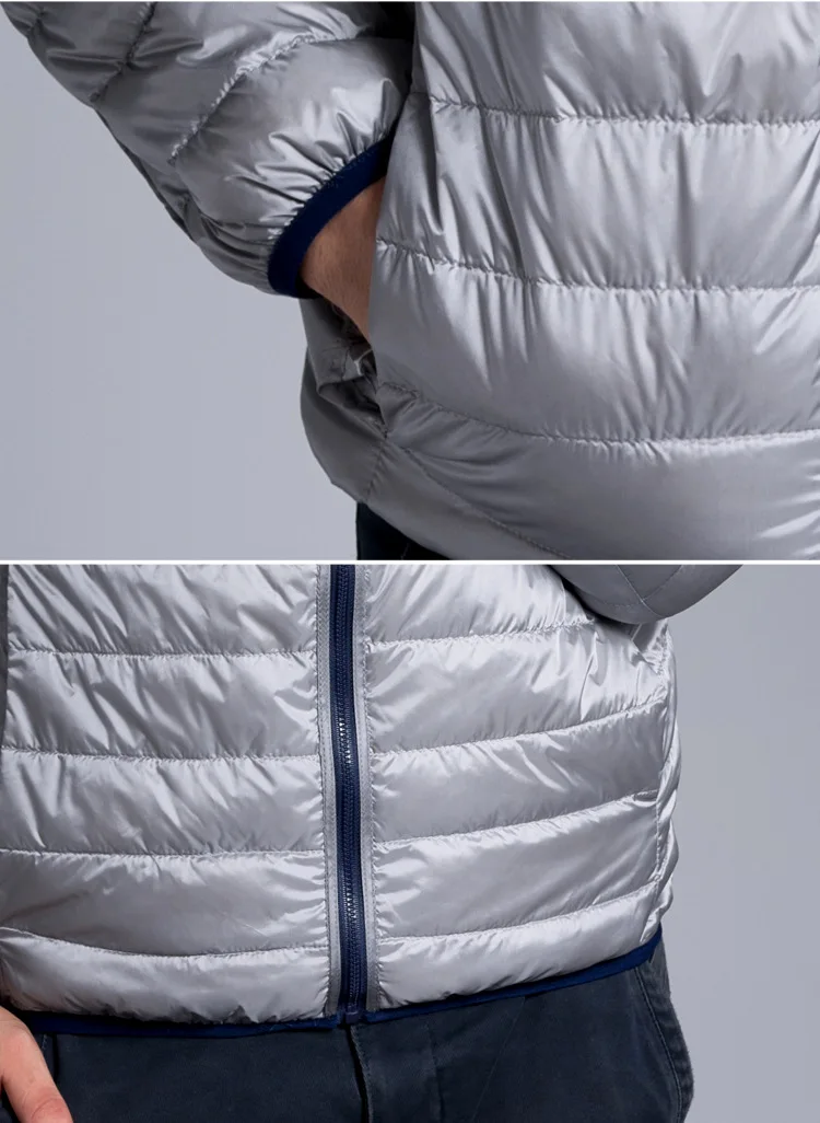Off Season Sale Autumn And Winter Thin Double-sided down Jacket Men's Stand Collar Large Size Short-Style Reversible