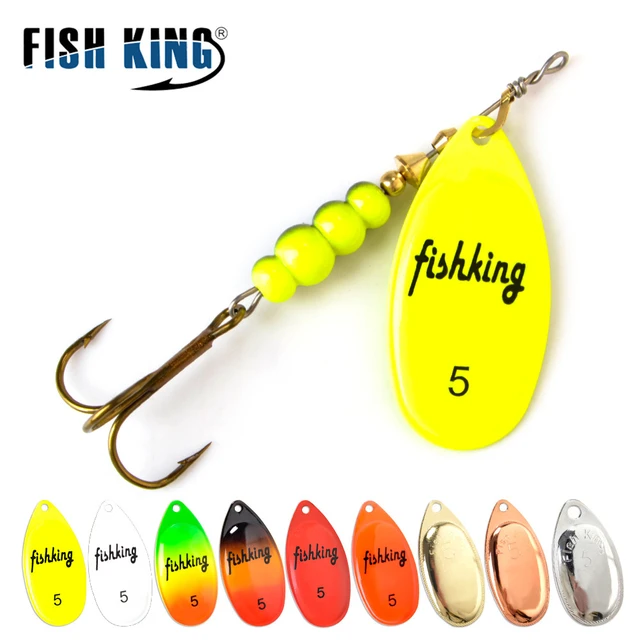 FISH KING 6 Color 0#-5# Spinner Bait With Treble Hooks 35647-BR