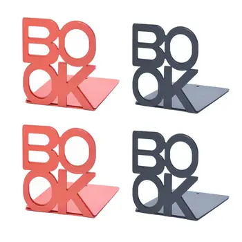 

4pcs of One Bag Creative Book Letter Bookends Delicate Book Stand Simple Metal Bookshelf Book Storage Rack