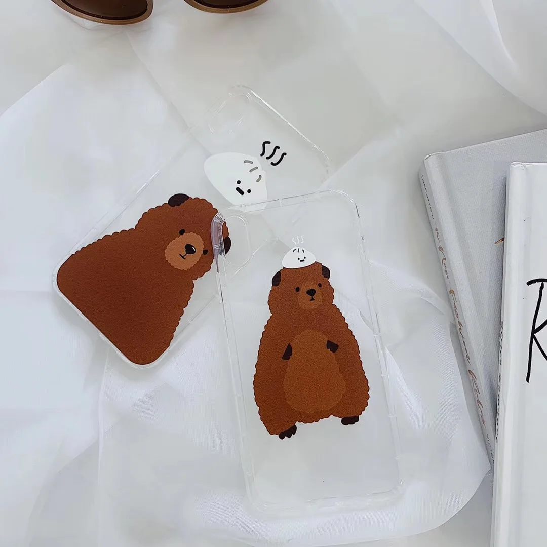INS Fundas Симпатичные булочки кофе медведь чехол для телефона iphone Xs MAX XR X 6 6s 7 8 plus