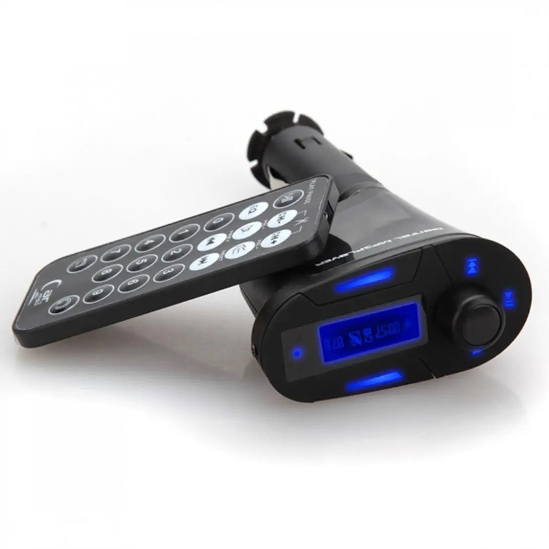 Автомобильный комплект MP3-плеер беспроводной fm-передатчик модулятор lcd USB SD MMC с пультом дистанционного управления