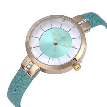 

NO.2KEZZI Brand Luxury Ladies Watches Fine Inlaid Cyrstal Dial Leather Strap Quartz Watch Wrist Watches For Women Gift