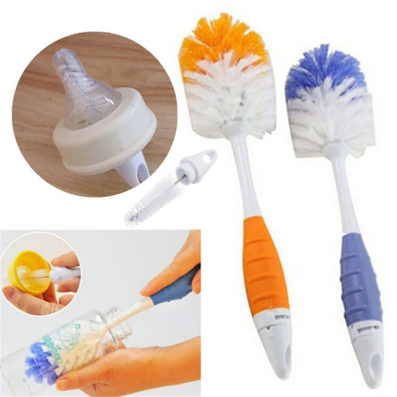 Brosses de biberon pour le nettoyage des enfants biberon de lait mamelon sucette buse bec Tube brosse de nettoyage ensembles