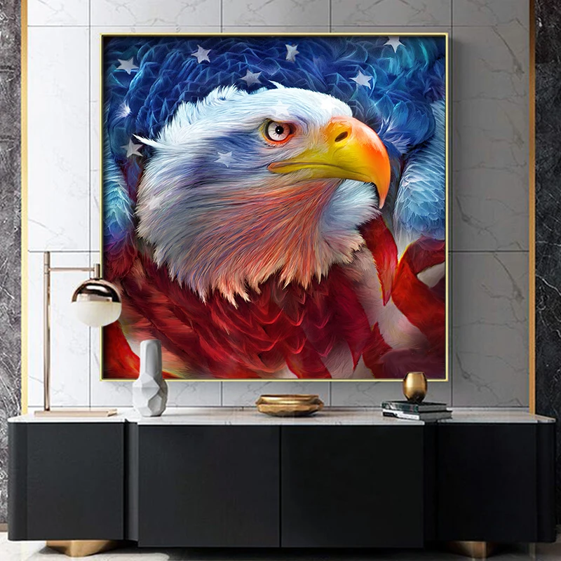 DIY Цифровая живопись Американский флаг большой орел картина в стиле Арт Деко