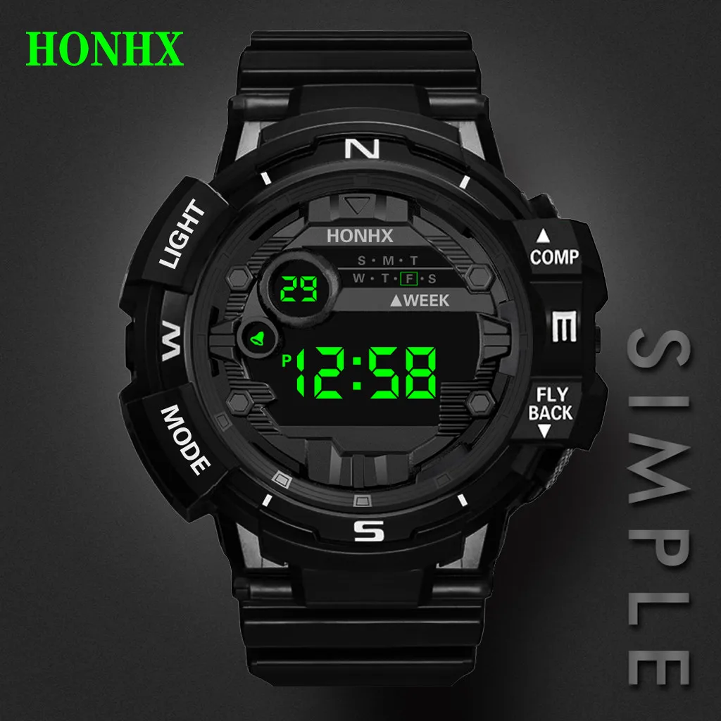 

HONHX Men's Watches Fashion Luxury Digital LED Date Sport Outdoor Electronic Watch orologio uomo digitale reloj deportivo