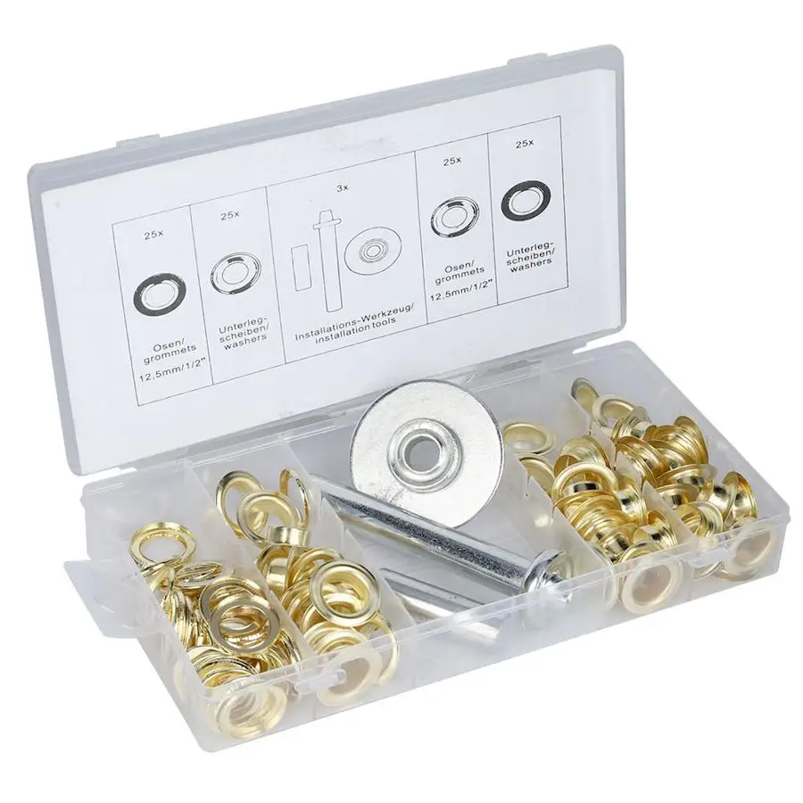 103Pcs Iron Galvanized Tent Grommet Washer Installation Tool Set