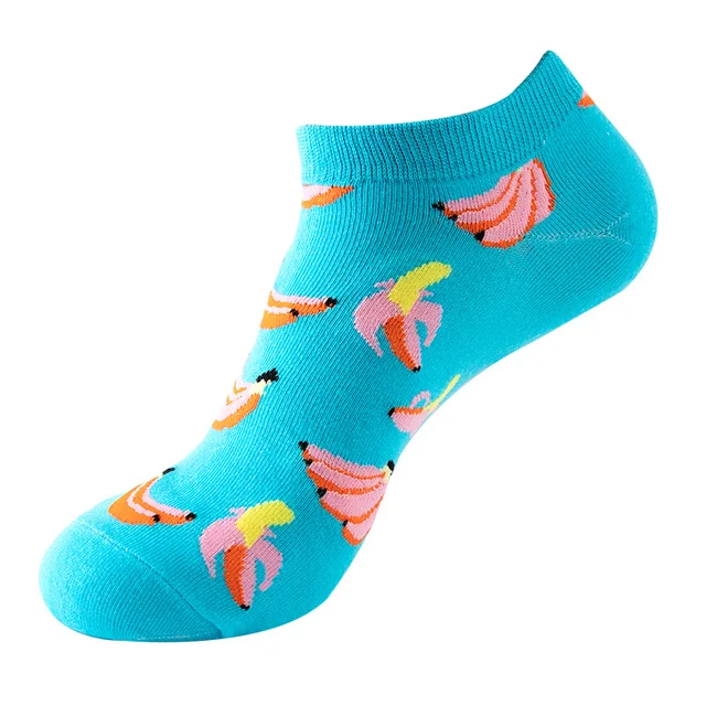 20 Colors New Fruit Short Socks Men and Women Spring and Summer Thin Boat Socks Trend Pineapple Apple Sushi Avocado Watermelon C43