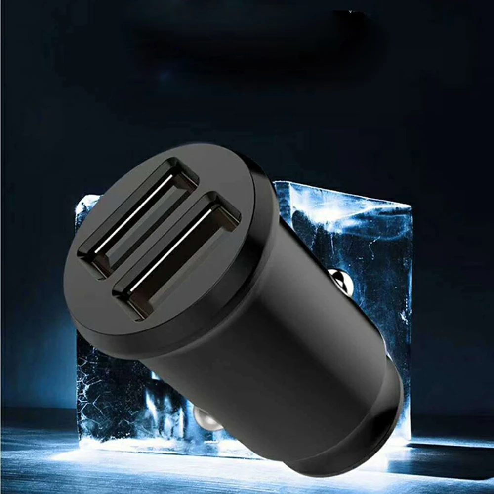 Мини-Переходник USB для зарядки в машине 3.1A с цифровым светодиодный дисплей Универсальный двойной USB телефон автомобильное зарядное устройство
