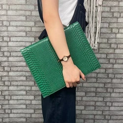 New Design Business Briefcase Women Crocodile/Ostrich Pattern File Folder New Portfolio File Document A4 File Bag