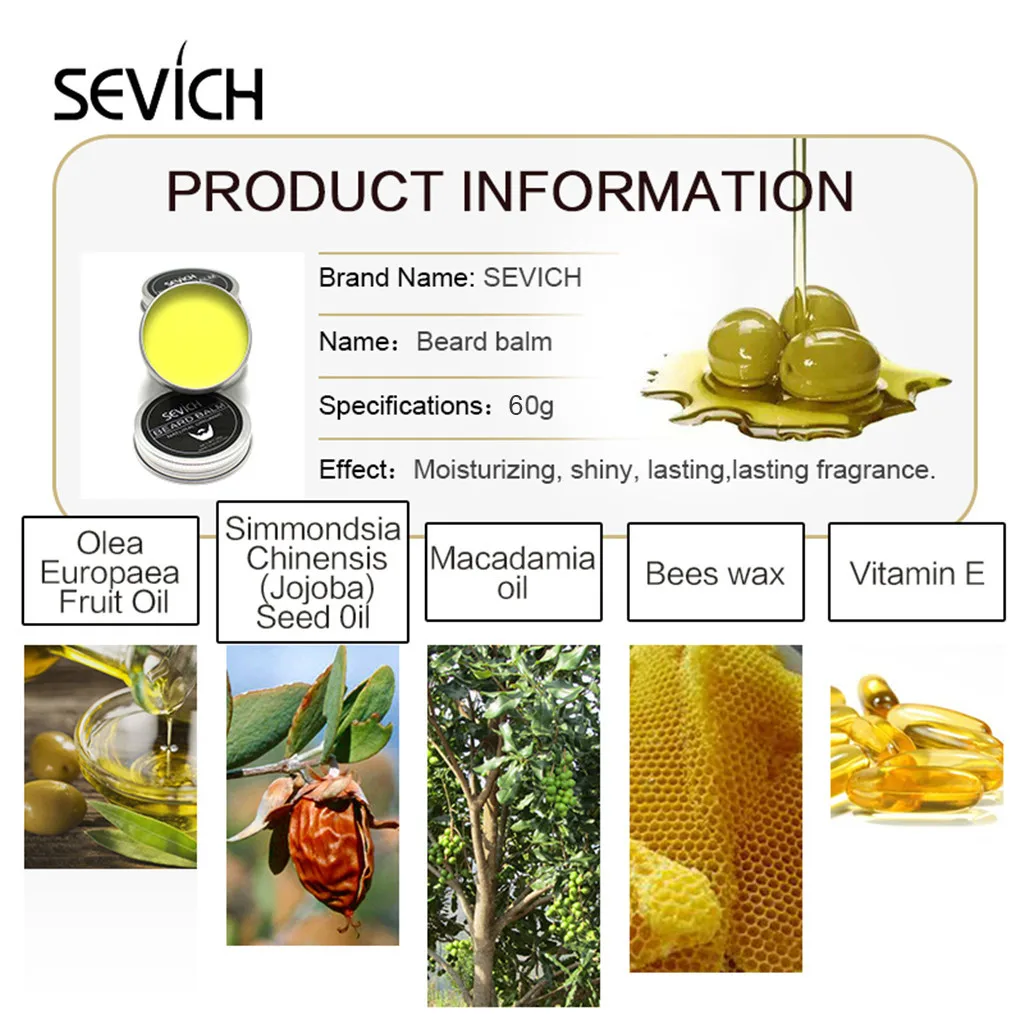 60 г натуральный крем для бороды быстро растущий органический воск для бороды сглаживающий смягчитель для бороды уменьшенный крем для бороды мужской крем для бороды Y12.25