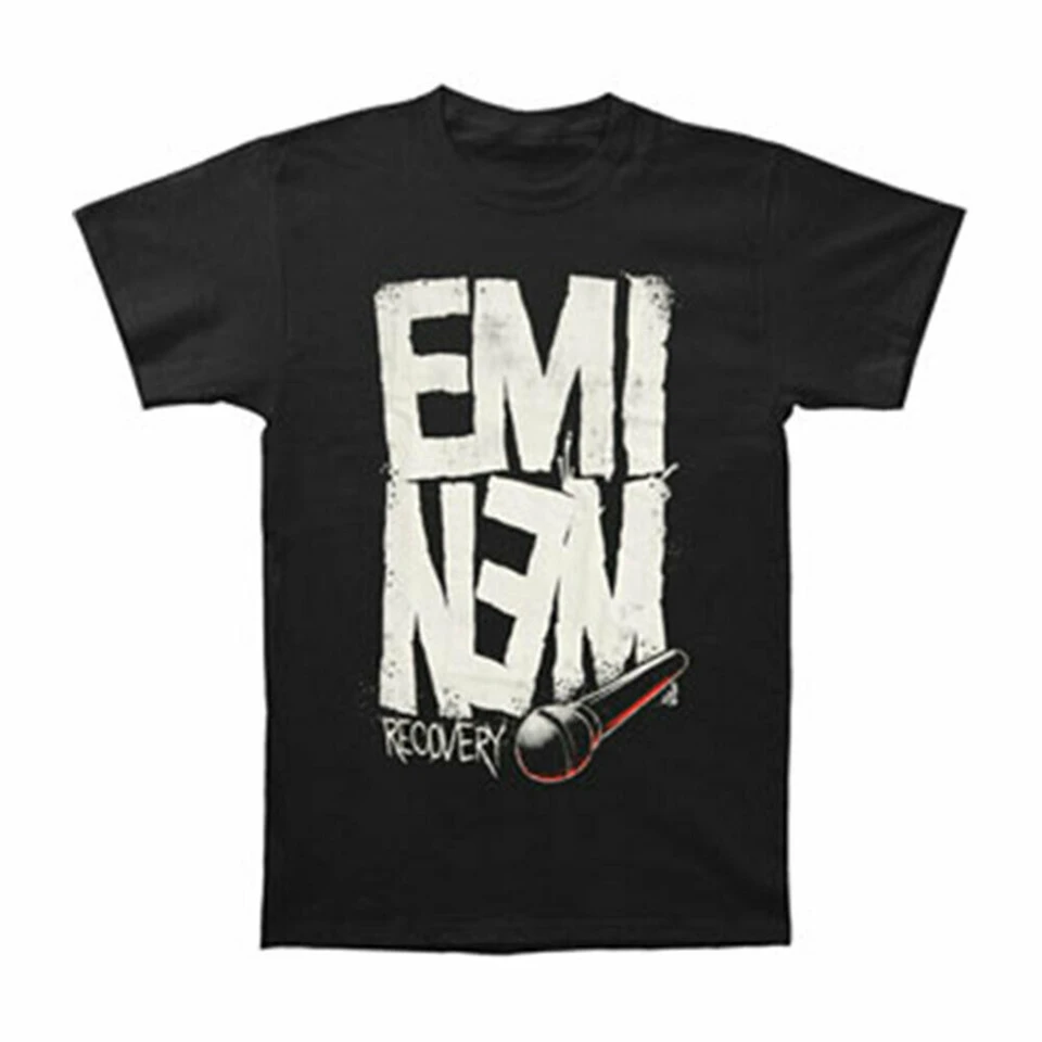 Eminem Men'S Recovery Футболка с принтом Microphone Black Rockabilia | Мужская одежда