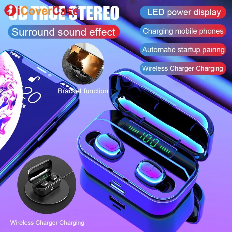 Twins Bluetooth Earphones Wireless Headphone with Charging Box +Mic For Huawei P smart + 2019 Nova 5 4 3 3e Y3 Y5 Y6 Y7 Y9 2018