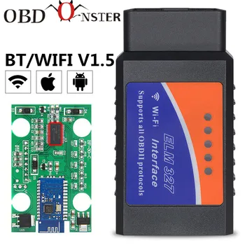 

OBD2 scanner ELM327 V1.5 Bluetooth/Wifi v1.5 Elm 327 Bluetooth PIC18F25K80 Auto Diagnostic Tool OBDII for Android/IOS/Windows