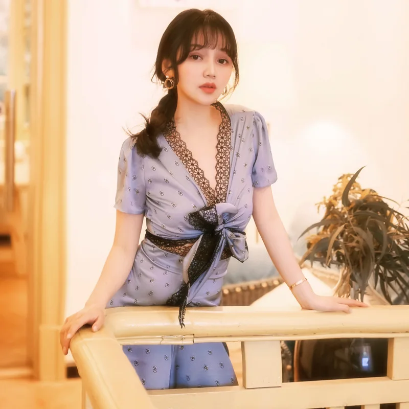 

Summer Seaside Bali Holiday Beach French Vintage Lace Elegant Set Tops Loose Pants Set