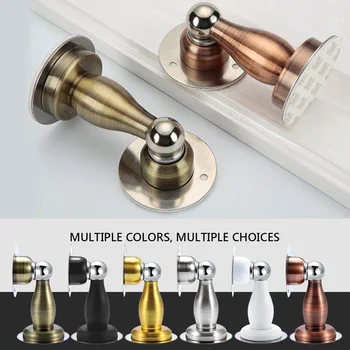 

Stainless Steel Magnetic Door Stopper Sticker Hidden Door Holders Catch Floor Wall Mounted Nail-free Doorstop Door Hardware