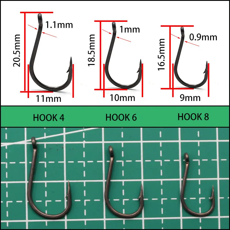 3PCS Carp Fishing Ready Tied Chod Rigs Naked Made Hair Rig D Rig