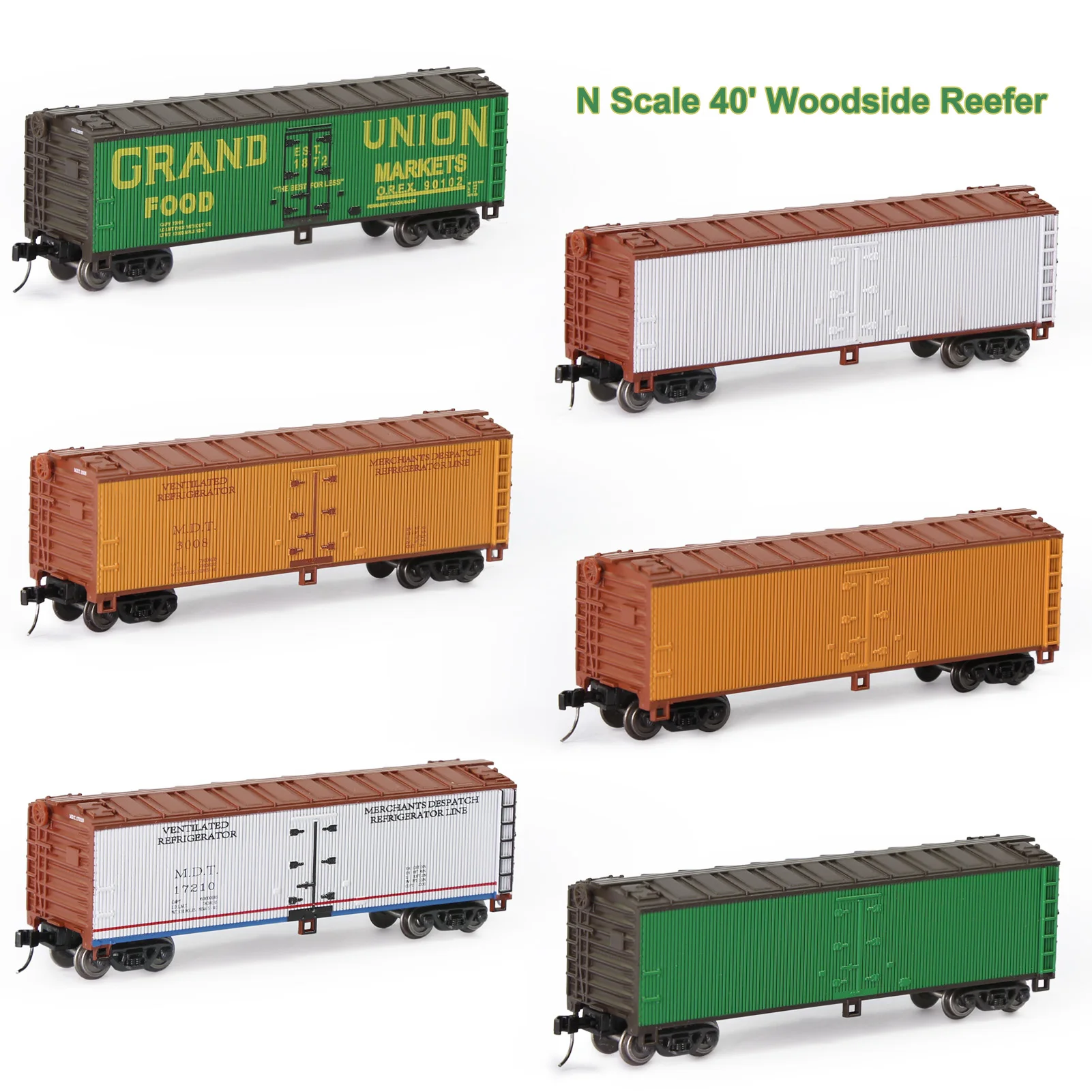 

Evemodel Model Railway N Scale 1:160 40' Woodside Reefer 40ft Boxcar Rolling Stock Freight Car C15016