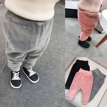 YYC/детская одежда для младенцев г. Новые стильные штаны с высокой талией для мальчиков и девочек зимние модные бархатные штаны для младенцев