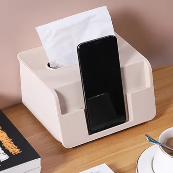 

Creative New Products Plastic Paper Napping Box Home Living Room Tissue Box Kitchen Desktop Mobile Phone Bracket Manufacturers D
