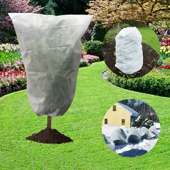 

Winter Drawstring Plant Covers Warm Plant Protection Cover Bags Frost Cloth Blanket Protecting Fruit Tree Potted Plants