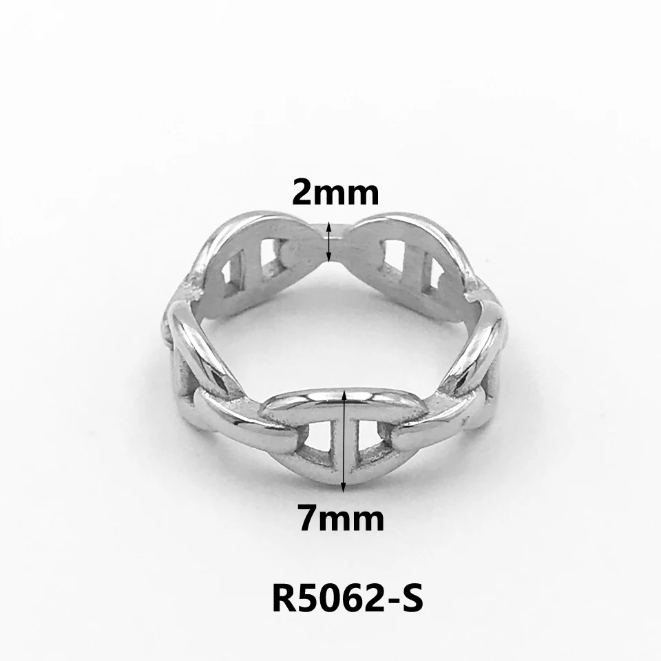 New 18 K Stainless Steel Chubby Rings For Women Simplicity Water Drop Gold Color Chain Ring Wedding Party Rings Jewelry Gift