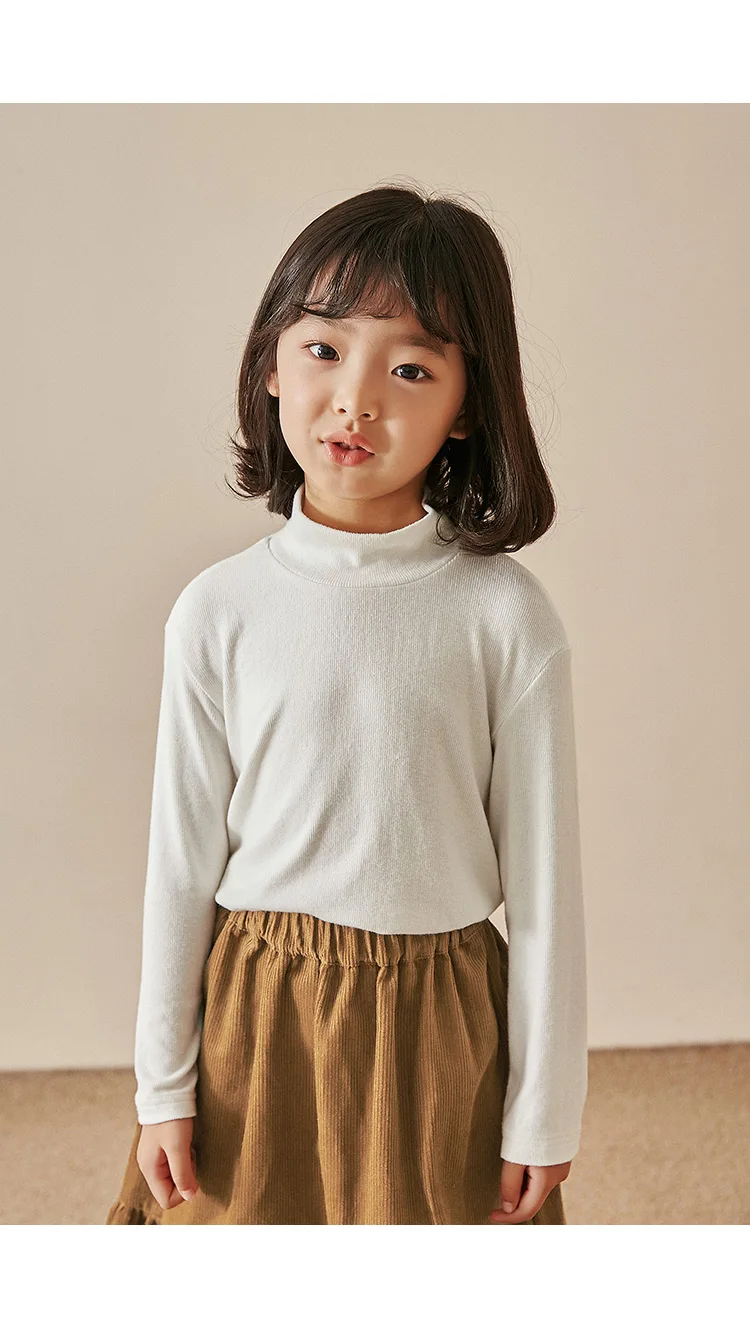 SUMCICO/осенне-зимняя однотонная Детская рубашка на подкладке из бамбука; очень удобное нижнее белье для девочек