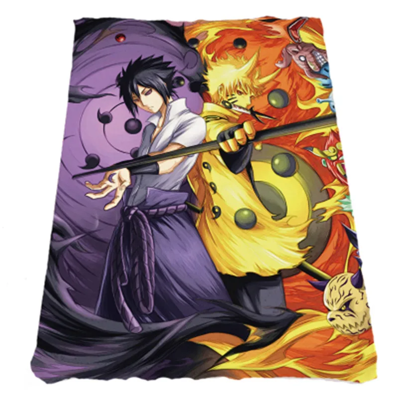 Наруто Узумаки Наруто Uchiha Sasuke Двойной простыни и пододеяльник Действие Рисунок постельных принадлежностей набор из четырех X2532 - Цвет: Plush