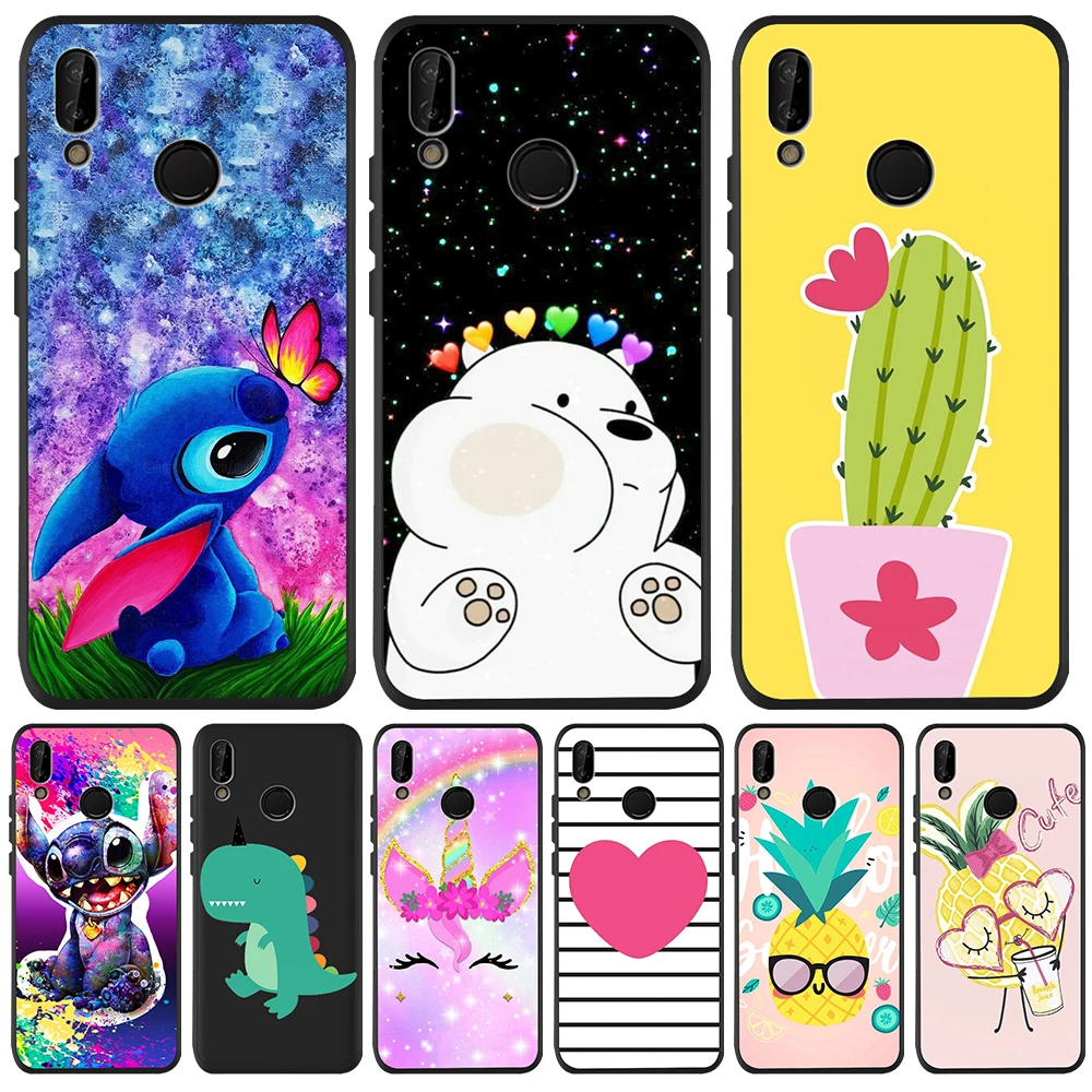 

Stitch cute cartoon For Huawei P8 P10 P20 P30 Mate 10 20 Honor 8 8X 9X V20 30 10 Lite Pro PHONE Case Cover silicone soft tpu