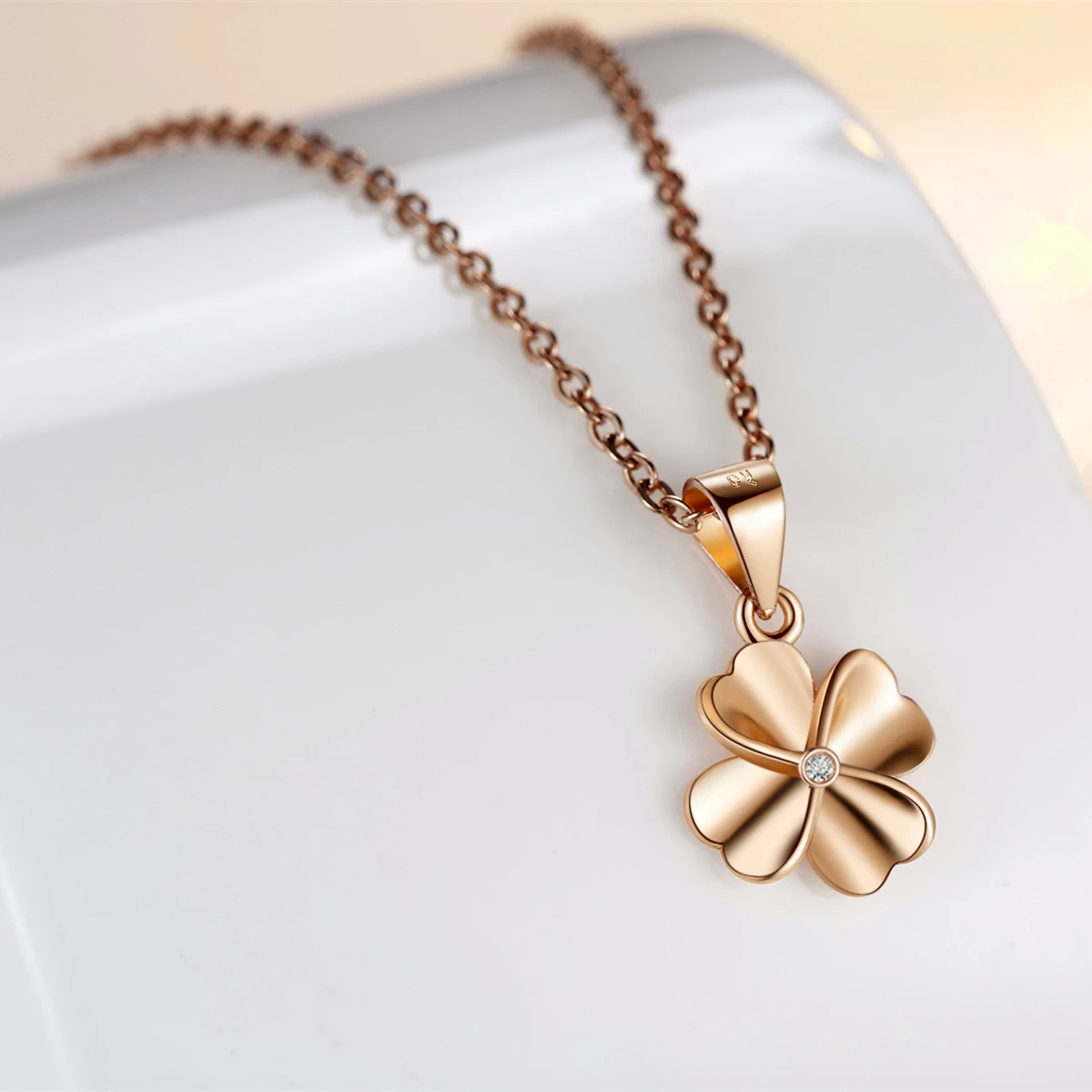 SDA 925 Sterling Silver Necklace Pendant Rose Gold Plating Fashion Women's Necklace