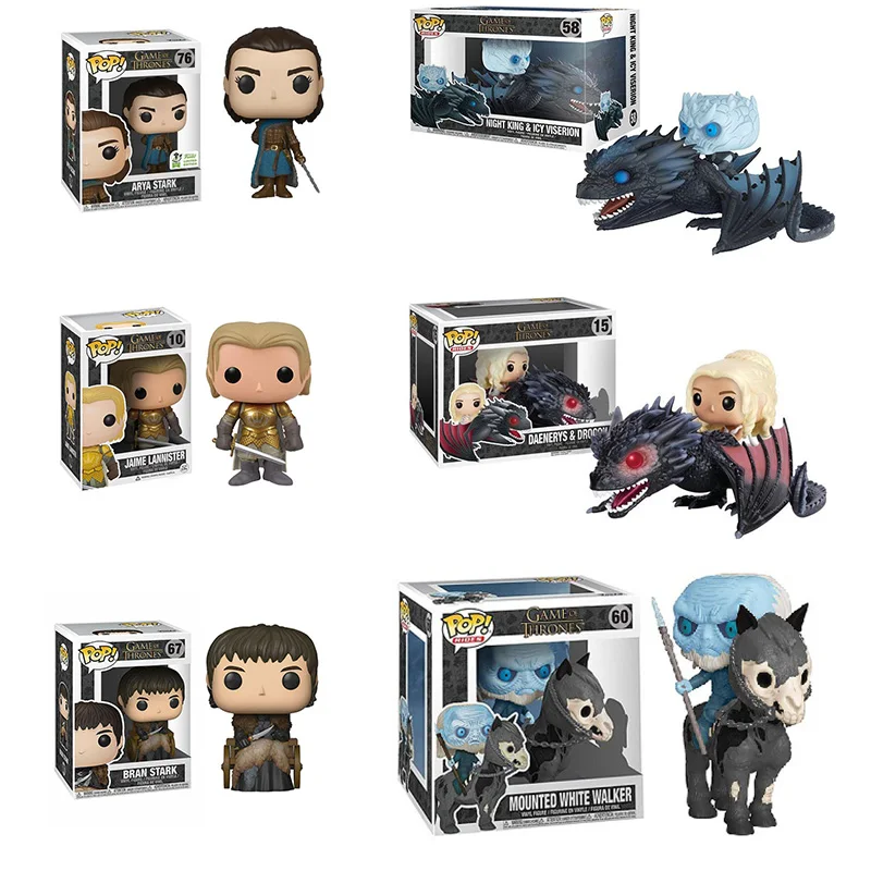 

Funko pop 2020 Game of Thrones PVC Action Figure Collectible Model Christmas Toys for Gift Night King Jon Snow Drogon knight