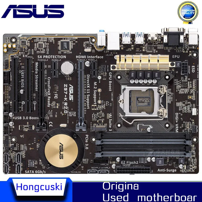 

Для ASUS Z97-K R2.0 оригинальная материнская плата Socket LGA 1150 DDR3 Z97 SATA3 USB3.0 десктопная материнская плата