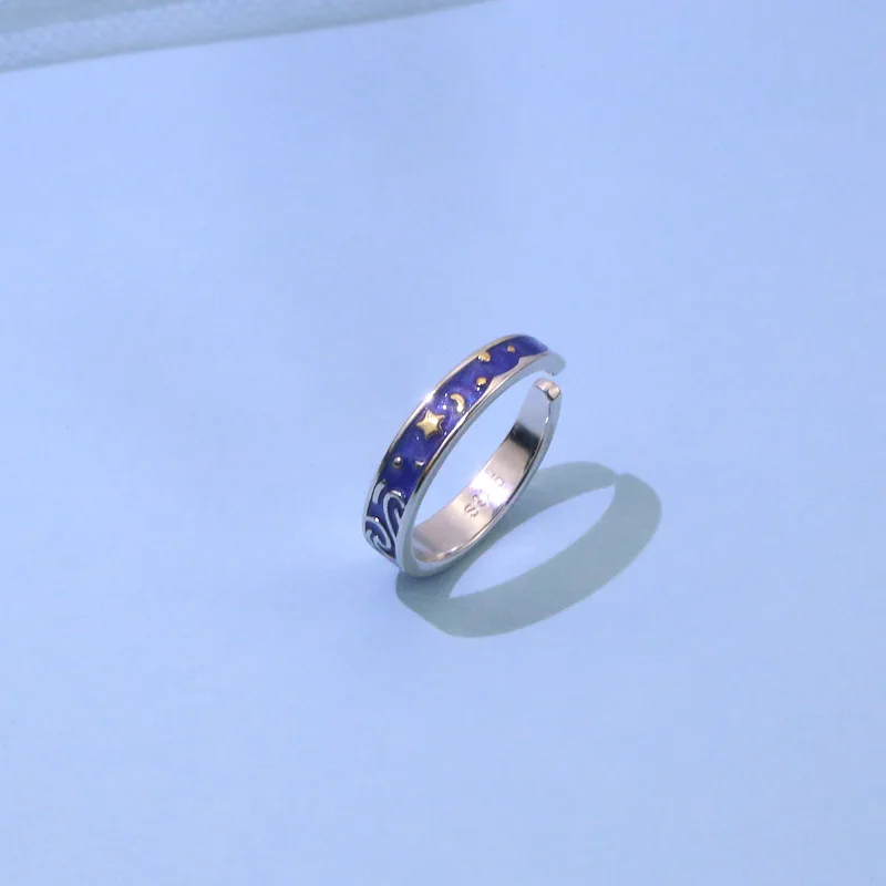 

2019 Fashion Van Gogh Starry Sky Adjustable Art Lover Ring for Women Romantic Valentine's Gift Wedding Jewelry Gift