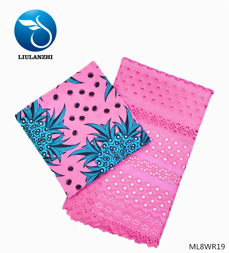 LIULANZHI(3+ 2,5 ярдов) Хлопок африканская ткань Новое поступление розовый воск настоящая ткань и удар хлопок кружевная ткань ML8WR01-ML8WR29